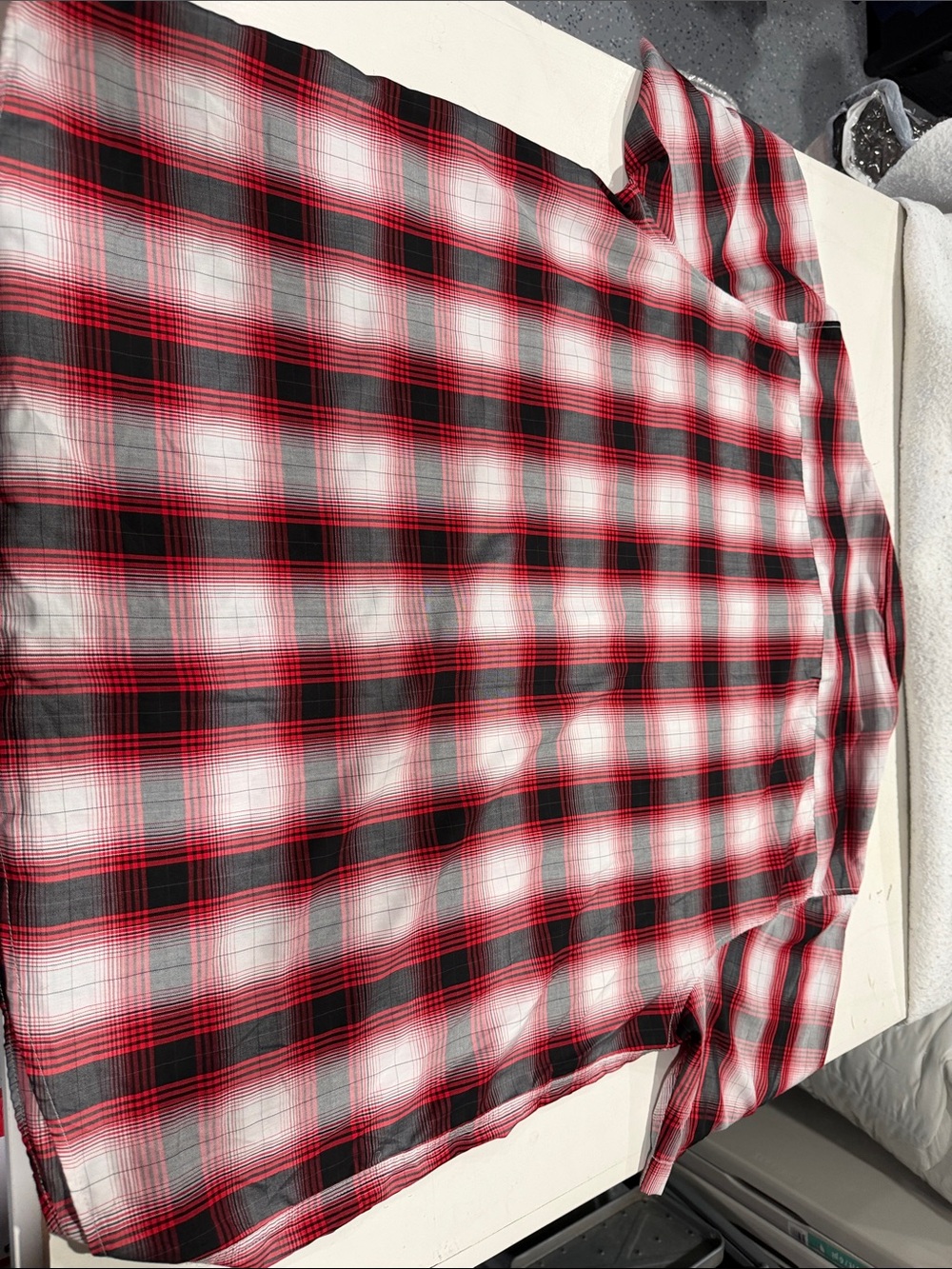 DIXXON Red, Black & White Plaid Casual Button-Down Shirt - Picture 4 of 6